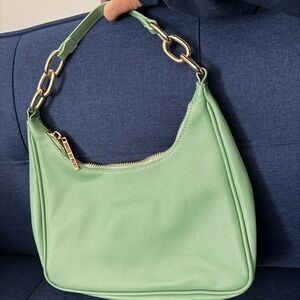 House of Want Designer-Inspired Mint Green Shoulder Bag with Gold Chain Accent